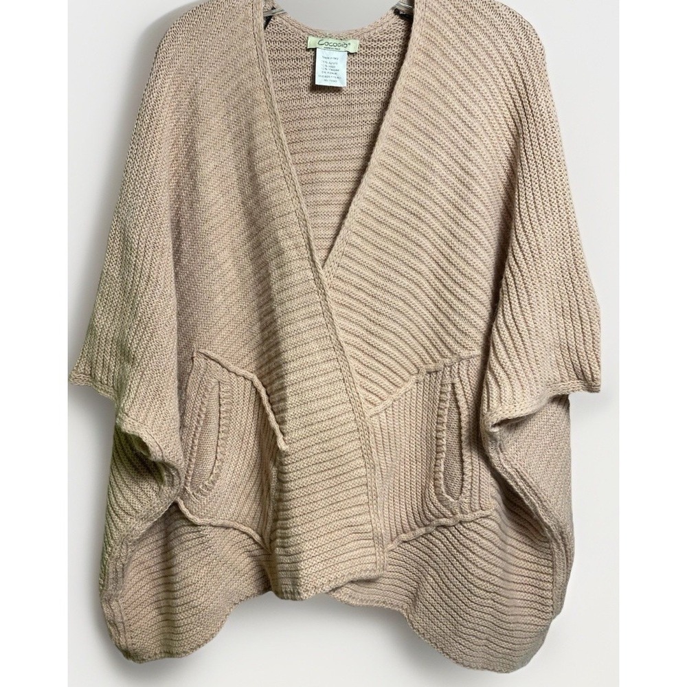 Open Front Cocogio Italy Womens Cardigan Sweater Wool Alpaca Blend S Multi
